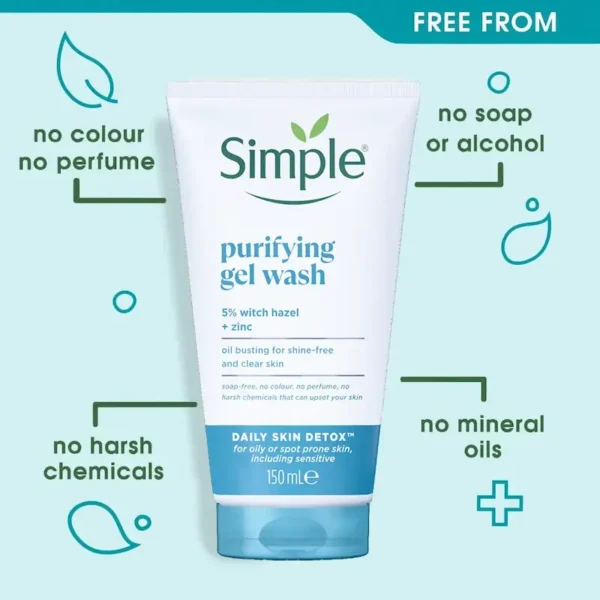 ژل شستشوی پوست چرب سیمپل Simple Purifying Gel Wash ( اصلی ) - Image 2