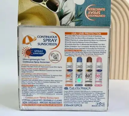 اسپری ضدآفتاب سفیدکننده SPF70 وکالی WOKALI