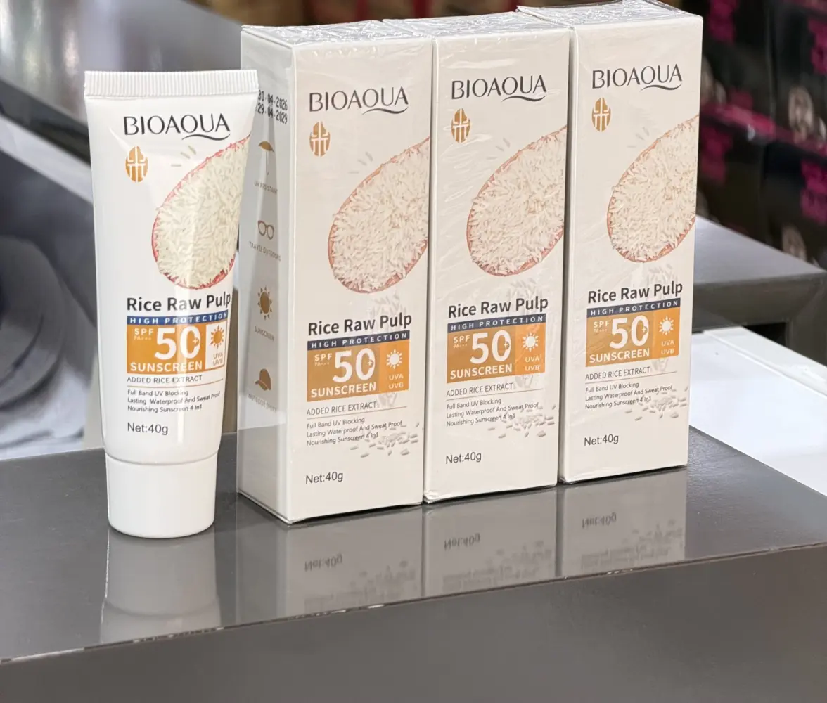 ضدآفتاب تیوپی بی رنگ برنج بیواکوا BIOAQUA